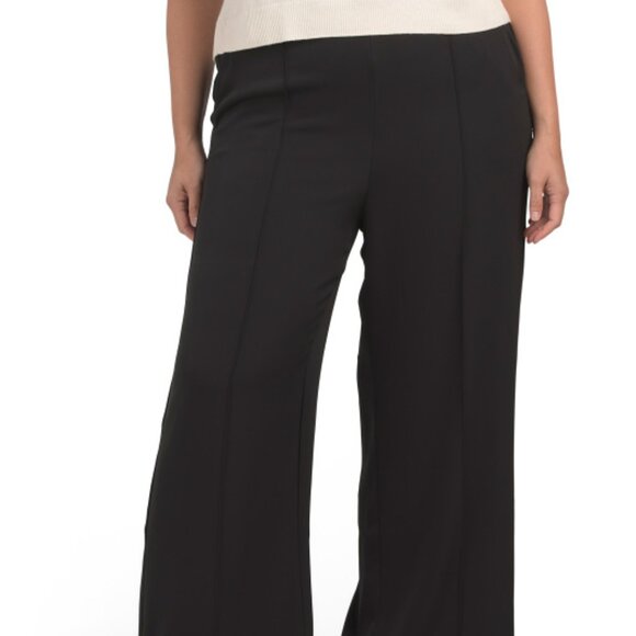MELLODAY Plus Luxe Crepe Pull On Pants - Black - Picture 2 of 6